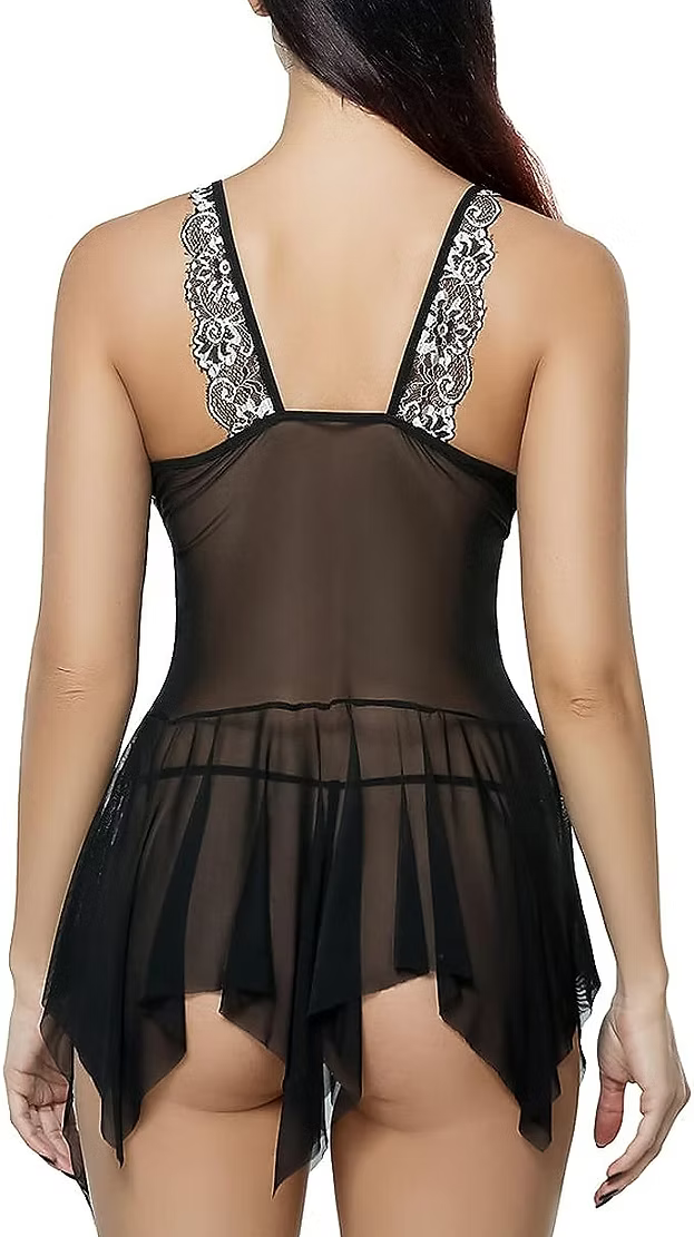 Charmnight Womens Sexy Lingerie Lace Babydoll Set Open Front Style Nightwear
