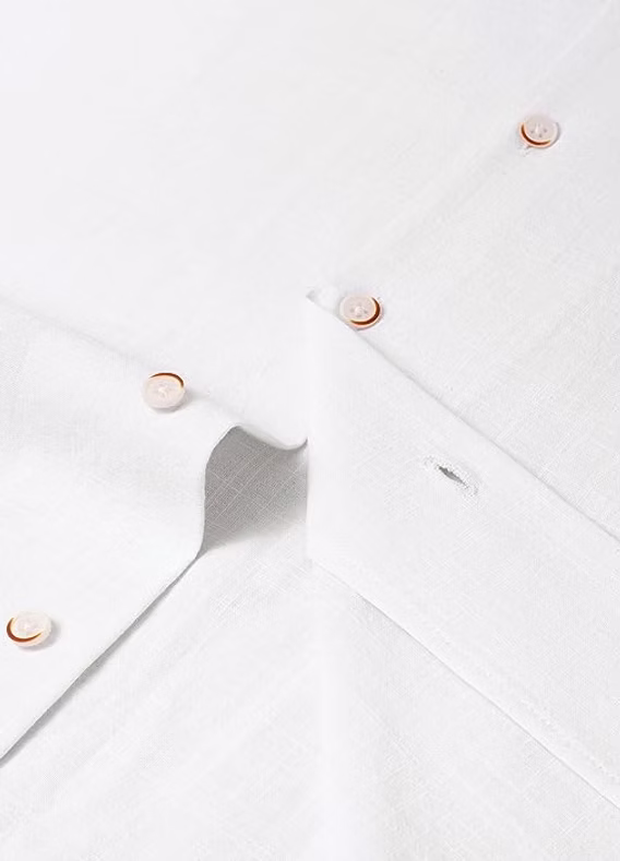 siliteelon Mens Linen Shirts Short Sleeve Regualr Fit Cotton Summer Casual Beach