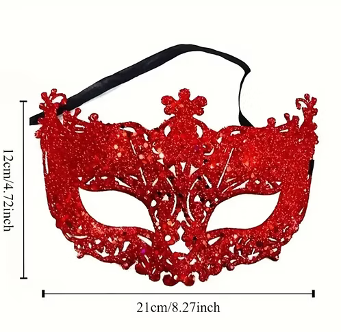 Festive Fox Masquerade Mask: Glittery Golden and Pink Fox Design for Halloween,