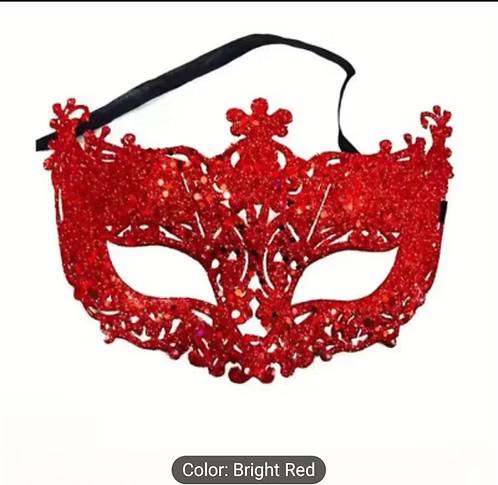 Festive Fox Masquerade Mask: Glittery Golden and Pink Fox Design for Halloween,