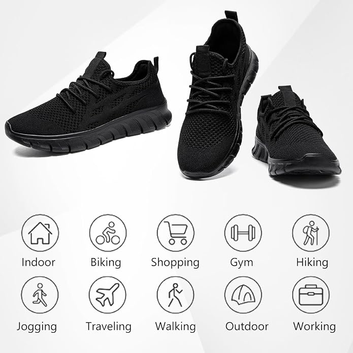 Mens Trainers Breathable Lightweight Non-Slip Running Shoes