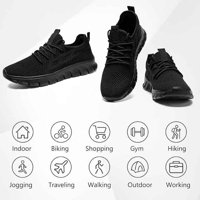 Mens Trainers Breathable Lightweight Non-Slip Running Shoes