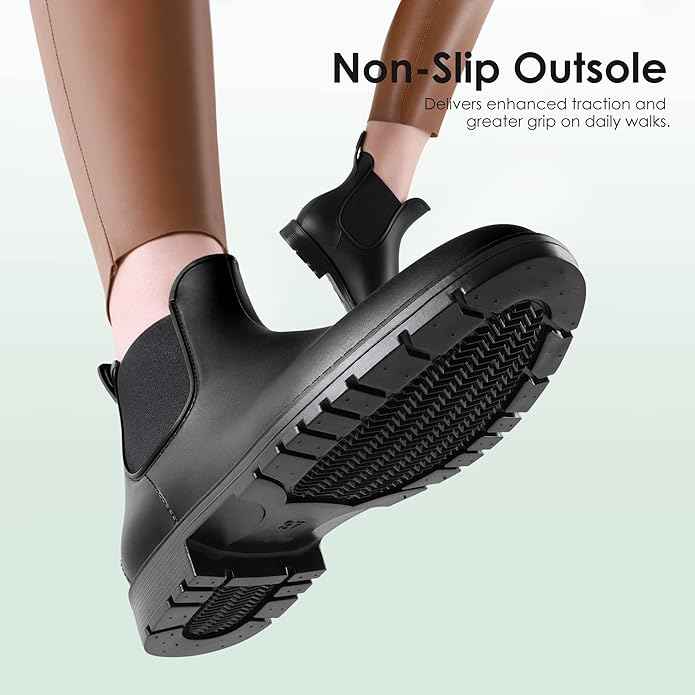 DREAM PAIRS Wellington Boots Women and Men Ankle Ladies Wellies Short Chelsea Booties (Size 8) Waterproof Rain Boots