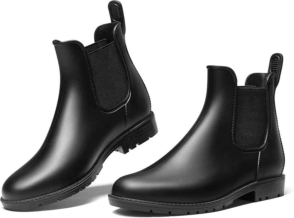 DREAM PAIRS Wellington Boots Women and Men Ankle Ladies Wellies Short Chelsea Booties (Size 8) Waterproof Rain Boots