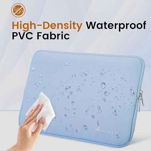 15.6 inch Laptop Sleeve Leather Case, Water Resistant Puffy Protective Laptop Bag for Macbook Air 15 inch/Macbook Pro 16 inch/HP/LENOVO/ACER/ASUS/DELL Chromebook Matebook 15.6