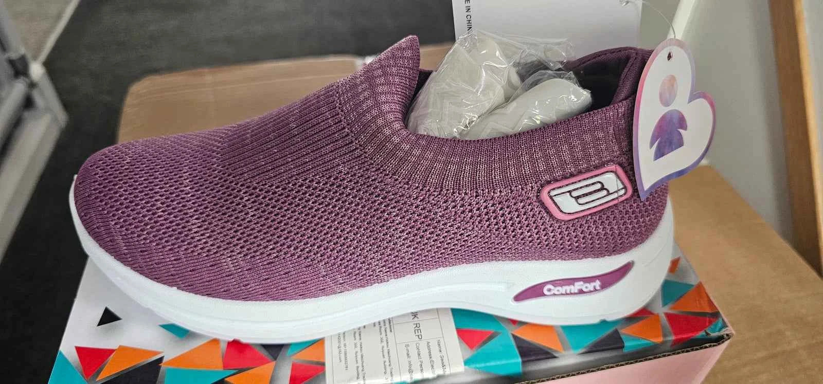 Womens Slip on Walking Shoes Mesh Breathable Lightweight Orthopedic Casual Shoes