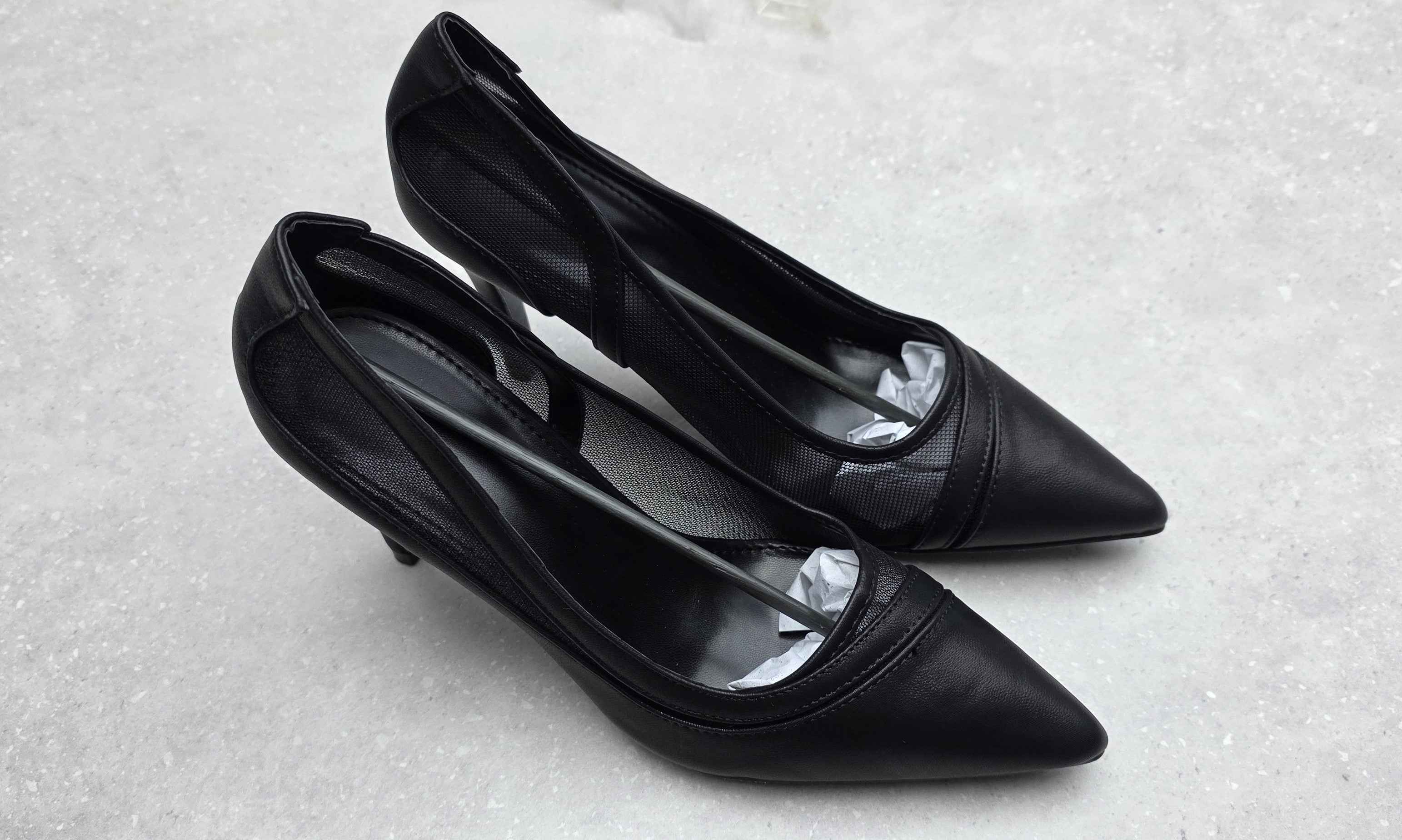 Womens Transparent Heels Stiletto High Heels Pointed Cap Toe Court Shoes Slip-on Pumps Clear Dress Shoes 4 Inch Patent Leather