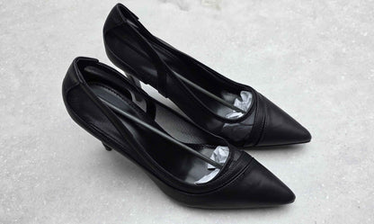 Womens Transparent Heels Stiletto High Heels Pointed Cap Toe Court Shoes Slip-on Pumps Clear Dress Shoes 4 Inch Patent Leather