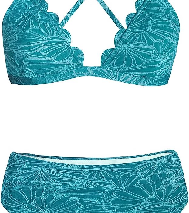 CUPSHE Women Bikini Set High Waisted Criss Cross Swimsuit