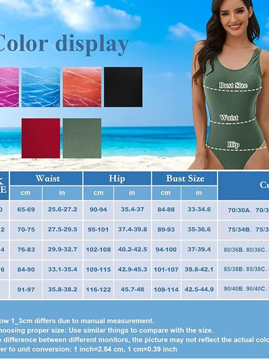 Heekpek One Piece Swimsuit Women Tummy Control Swimsuit High Waisted Women Swimmsuit