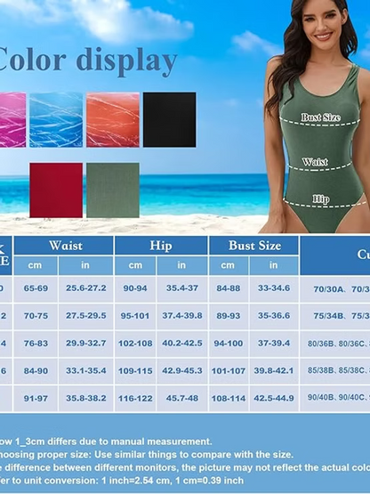 Heekpek One Piece Swimsuit Women Tummy Control Swimsuit High Waisted Women Swimmsuit