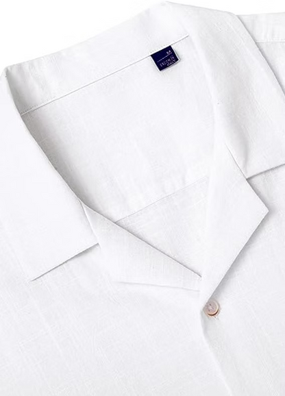 siliteelon Mens Linen Shirts Short Sleeve Regualr Fit Cotton Summer Casual Beach
