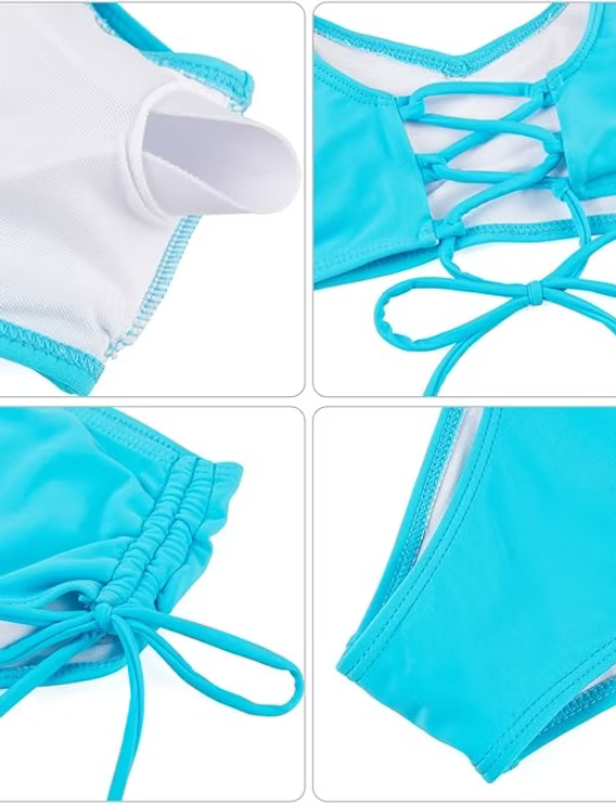 Heekpek Bikini Women High Waisted Swimsuits Criss Cross Bikini Push Up Side Knot