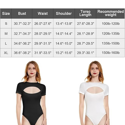 KOEMCY Bodysuit for Women Sexy Cutout Front T Shirt Women&