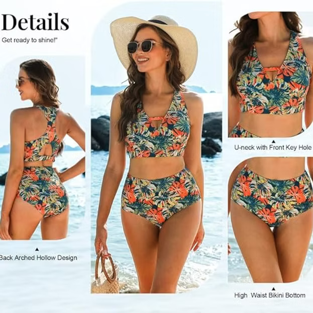 JASAMBAC Bikini Sets for Women 2 Piece Flattering Swimsuit