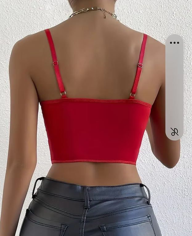 Sexy Lace Corset Crop Top with Diamond Fishbone Detail - Backless, Sheer Floral