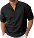 VANVENE Mens Linen Shirts Long Sleeve Casual Cotton