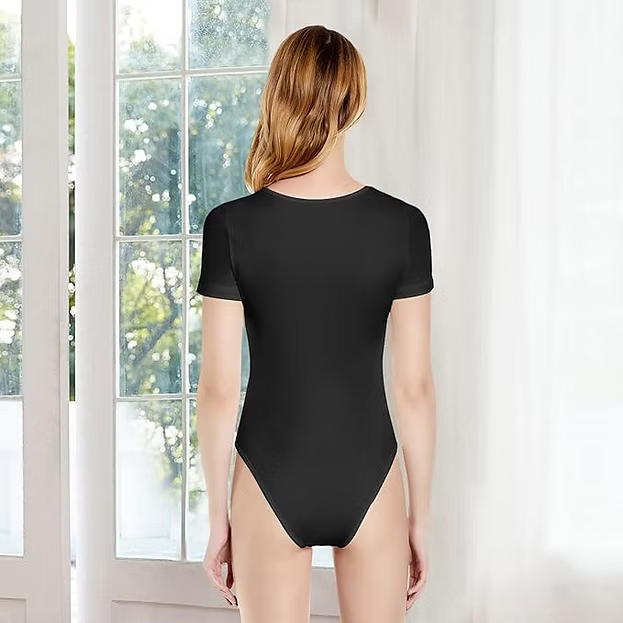 KOEMCY Bodysuit for Women Sexy Cutout Front T Shirt Women&