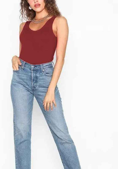 Women’s Ladies Sleeveless Racer Back Stretch Bodysuit