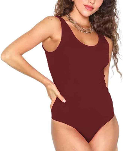 Women’s Ladies Sleeveless Racer Back Stretch Bodysuit