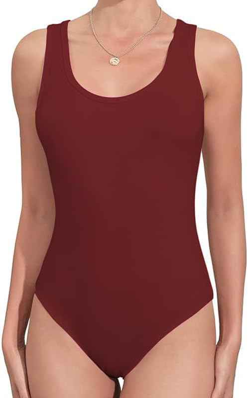 Women’s Ladies Sleeveless Racer Back Stretch Bodysuit
