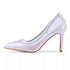 Womens Transparent Heels Stiletto High Heels Pointed Cap Toe Court Shoes Slip-on Pumps Clear Dress Shoes 4 Inch Patent Leather