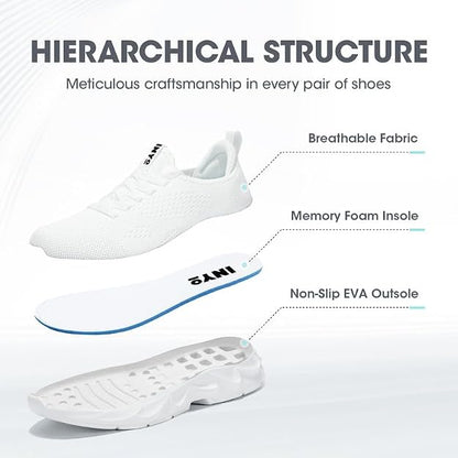 INYO Men’s Running Trainers – Lightweight Slip-On Mesh Athletic Shoes – Breathable Sneakers for Walking