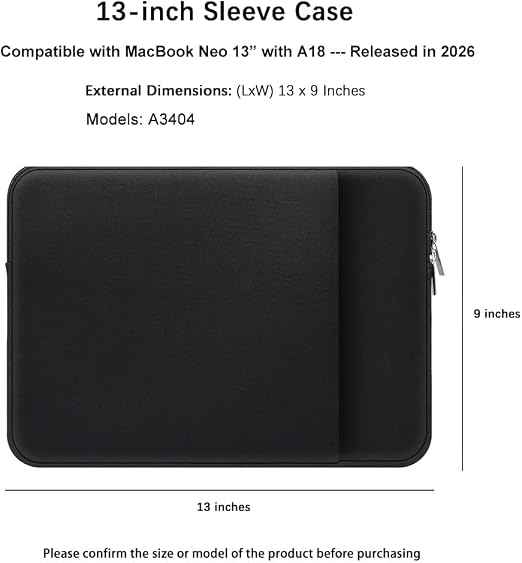 Laptop Sleeve Case for 2026 MacBook Neo 13 Inches