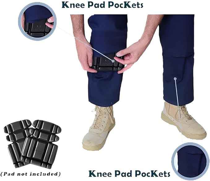 IBEX TR5 Men’s Cargo Work Trousers with Knee Pad Pockets - Heavy Duty Builder Pants with Multi-Pocket, Elastic Waist, Twin Belt Loops &amp; YKK Zip - Durable Workwear Combat Trousers