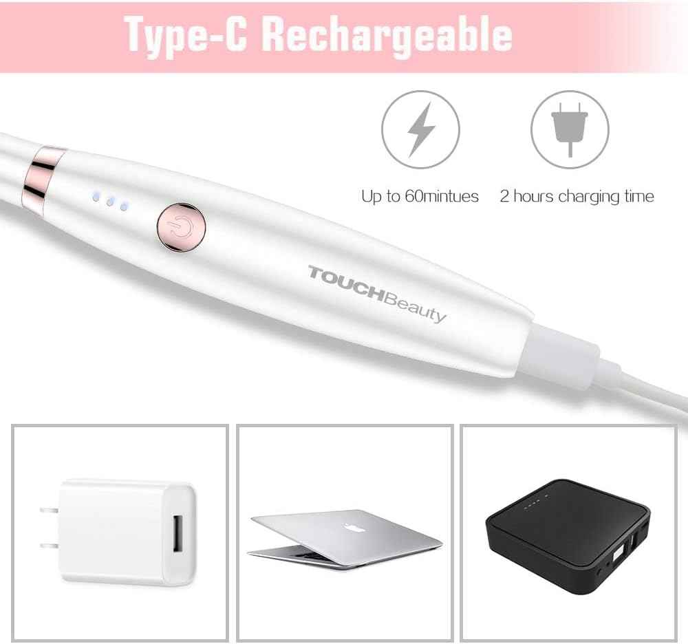 Heated Eyelash Curler, TOUCHBeauty Electric Eyelash Curler USB Rechargeable Eyelash Curler with 3 Temperature Settings Silicone Comb Lash Curler for Girls Women Quick Heating Curling1859