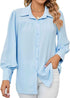 MINTLIMIT Womens Long Sleeve Button Down Shirt V Neck Work Office Business Blouses Casual Blouse Tops