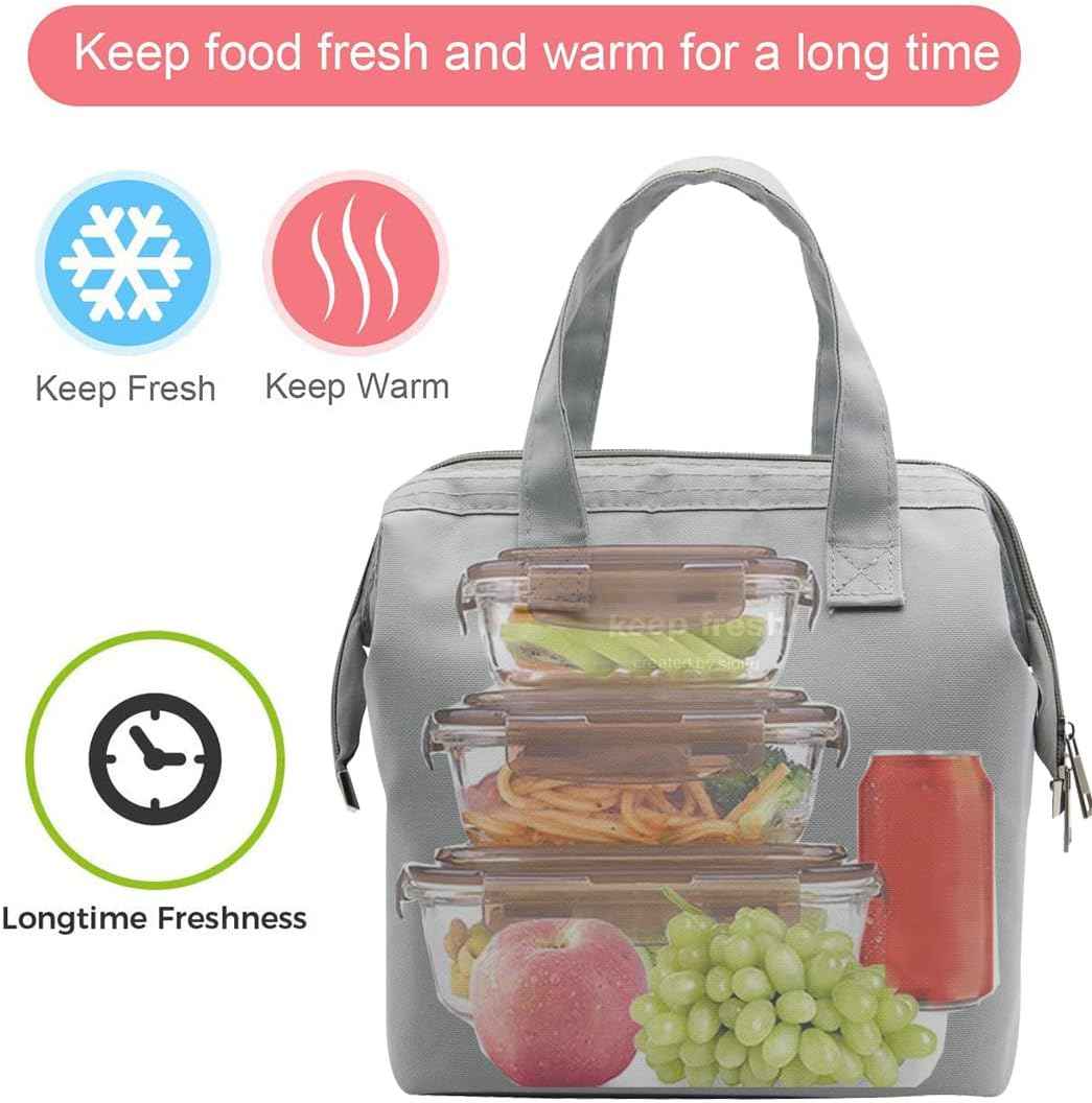 Mziart Simple Insulated Bento Lunch Bag for Adult Men and Women - Picnic - Work