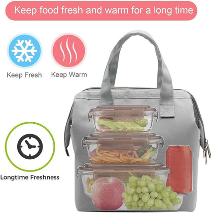 Mziart Simple Insulated Bento Lunch Bag for Adult Men and Women - Picnic - Work