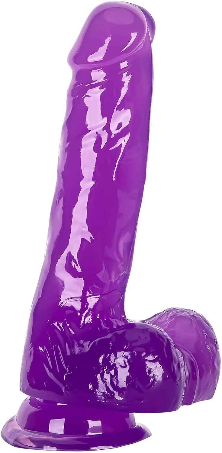 ealistic Dildo for Woman, Ultra Soft Dildo with Curved Shaft and Balls for Couple Beginners G-spot Vaginal Masturbator Adult Sex Toy, Fashion Edition Gift Sets Man Woman (Purple-1, 7.0inches)