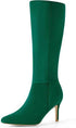 Allegra K Women Faux Suede Pointed Toe Stiletto Heel Knee High Boot | ABS outsole. Soft feel all day. Sleek pointy design. 3 1/3 inch heel height.