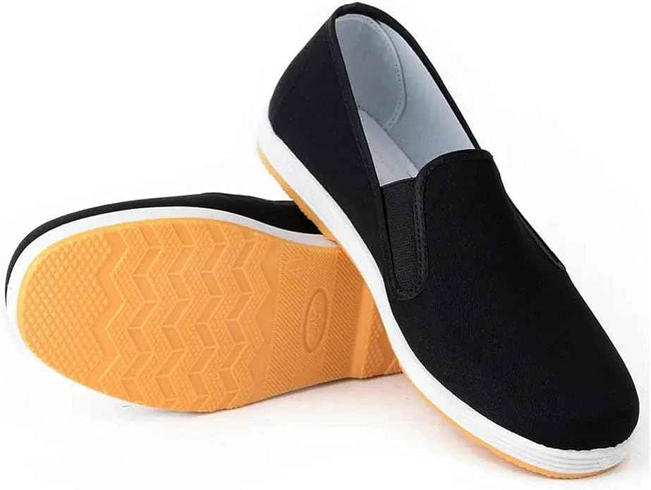 Chinese Traditional Kung Fu Shoes Canvas with Non-Slip Rubber Sole Unisex Martial Arts for Tai Chi, Wing Chun, Wushu &amp; Shaolin Lightweight Slip-On Qi Gong Training Shoes
