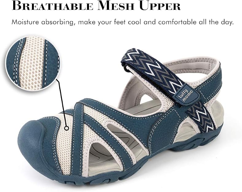 Womens Hiking Sandals Closed Toe Athletic Walking Shoes