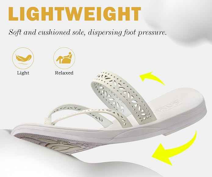 Flip Flops for Womens, Flat Dressy Thong Sandals Square Toe with Fashion Summer Beach Comfortable Slip On Rubber Soles