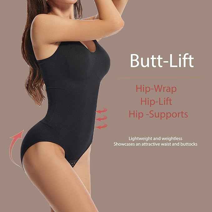 Wieysdoo Women Shapewear Bodysuit Controls Tummy Waist Body-Shaper