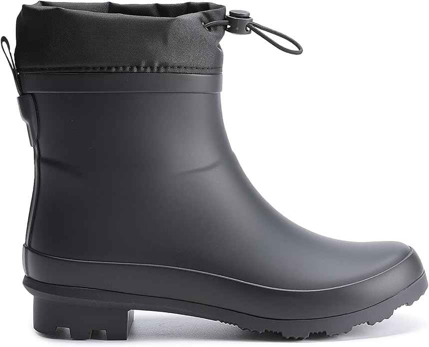 DREAM PAIRS Women Wellington Boots Waterproof Rain Boots with Adjustable Nylon Shaft &amp; Anti-Slip Outsole, Brushed Textile Lining