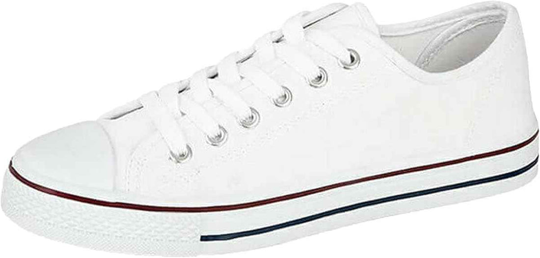 Womens Ladies Gym Trainers Canvas Shoes Plimsolls Casual Flat Lace Up Pumps
