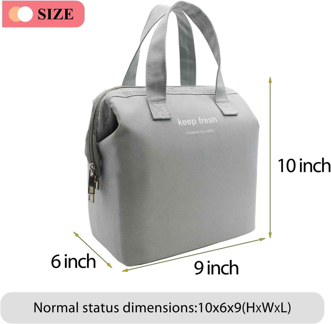 Mziart Simple Insulated Bento Lunch Bag for Adult Men and Women - Picnic - Work