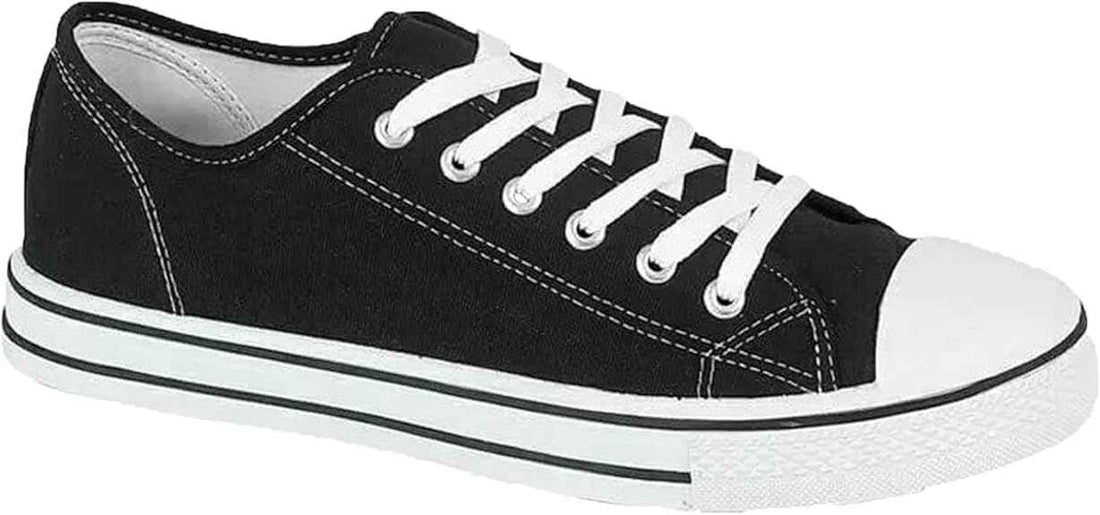 Womens Ladies Gym Trainers Canvas Shoes Plimsolls Casual Flat Lace Up Pumps