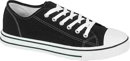 Womens Ladies Gym Trainers Canvas Shoes Plimsolls Casual Flat Lace Up Pumps