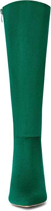 Allegra K Women Faux Suede Pointed Toe Stiletto Heel Knee High Boot | ABS outsole. Soft feel all day. Sleek pointy design. 3 1/3 inch heel height.