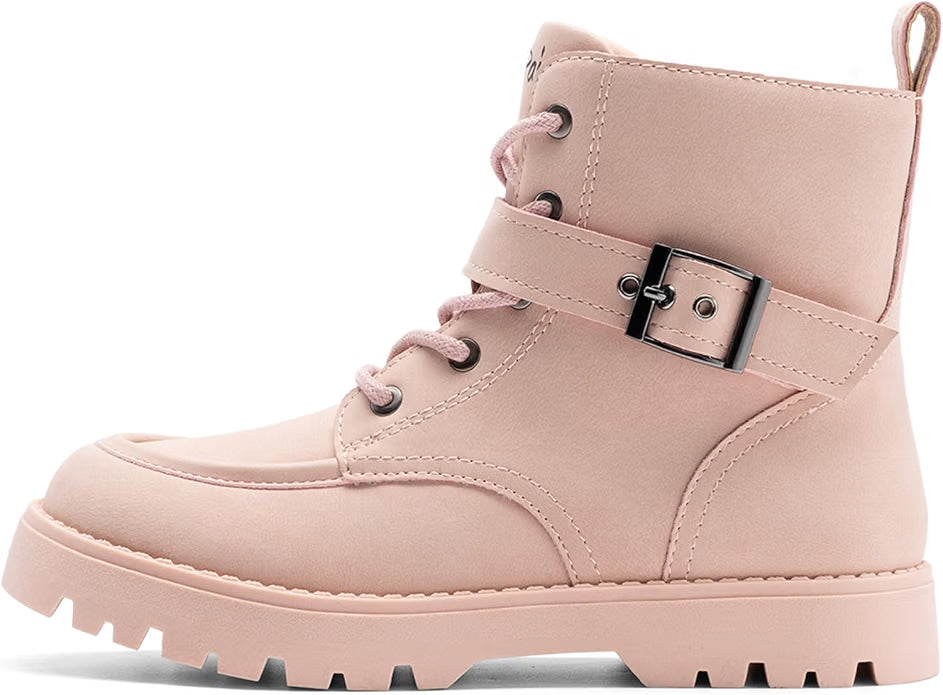 DREAM PAIRS Girls Boots Boys Ankle Lace-up with Buckle Strap Combat boot