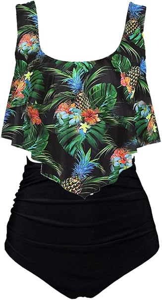 Swimsuit for Women Top Ruffled High Waist Swimwear Two Pieces Bathing Suits Bikini Sets