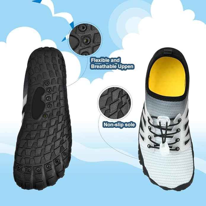 Aolso Water Shoes Kids Boys Girls Beach Shoes,Quick Dry Swimmming Shoes Pool Barefoot Shoes, Lightweight Kids Surfing Diving Shoes Wide Fit Shoes for Hiking Cross Training