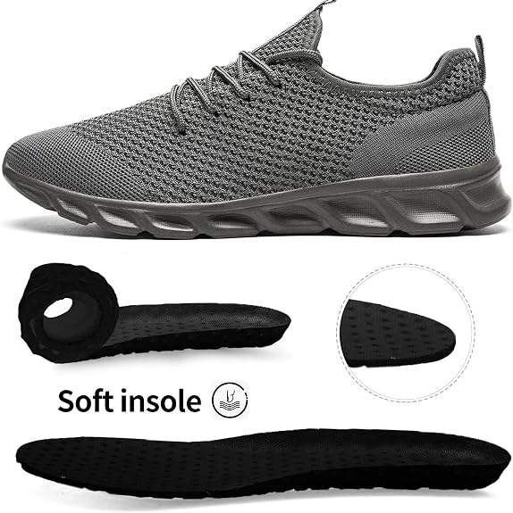 Linenghs Mens Running Shoes Tennis Gym Sneakers Casual Slip On Walking Lightweight Athletic Mesh Workout Breathable Fashion Sports Shoes