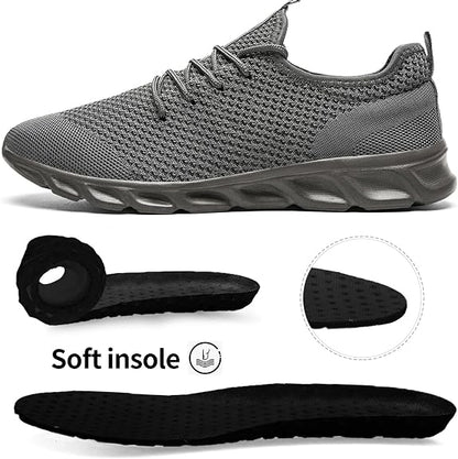 Linenghs Mens Running Shoes Tennis Gym Sneakers Casual Slip On Walking Lightweight Athletic Mesh Workout Breathable Fashion Sports Shoes